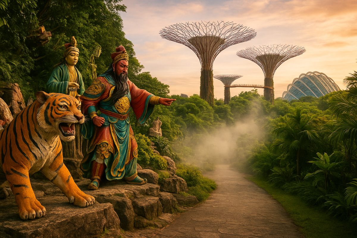 From Haw Par Villa to Gardens by the Bay Through Simulated Spaces